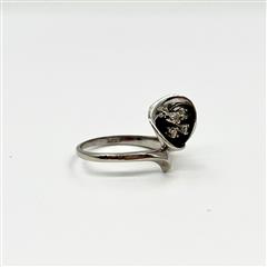 13k Vtg Style Calla Lily Arum Flower Blossom Diamond Ring Size 6.5